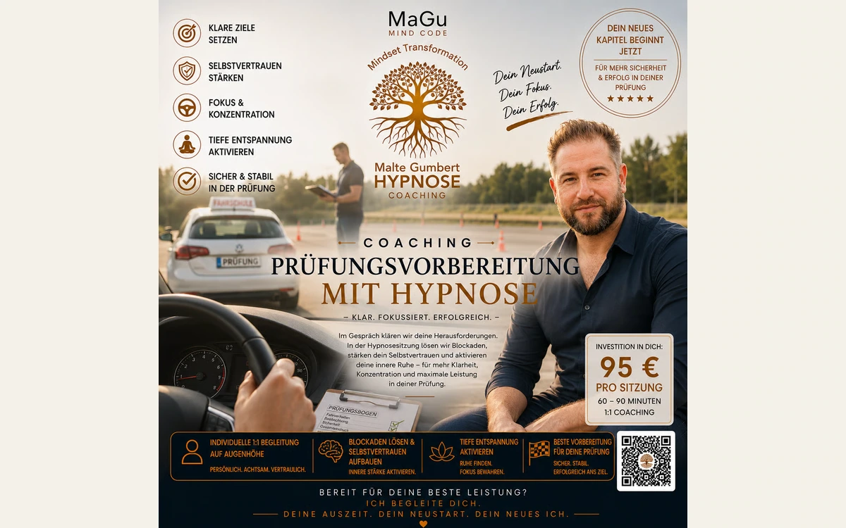 Gestaltete Payhip-Angebotsgrafik zur Prüfungsvorbereitung mit Malte Gumbert